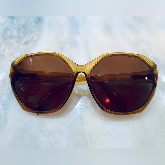 VINTAGE Christian Dior Sunglasses Amber Frame/Lenses Made in Germany - Picture 1 of 13